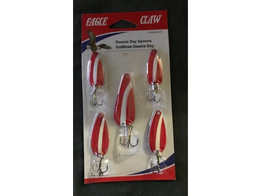 Eagle Claw - Red and White Spoons 5 Pack